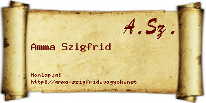 Amma Szigfrid névjegykártya